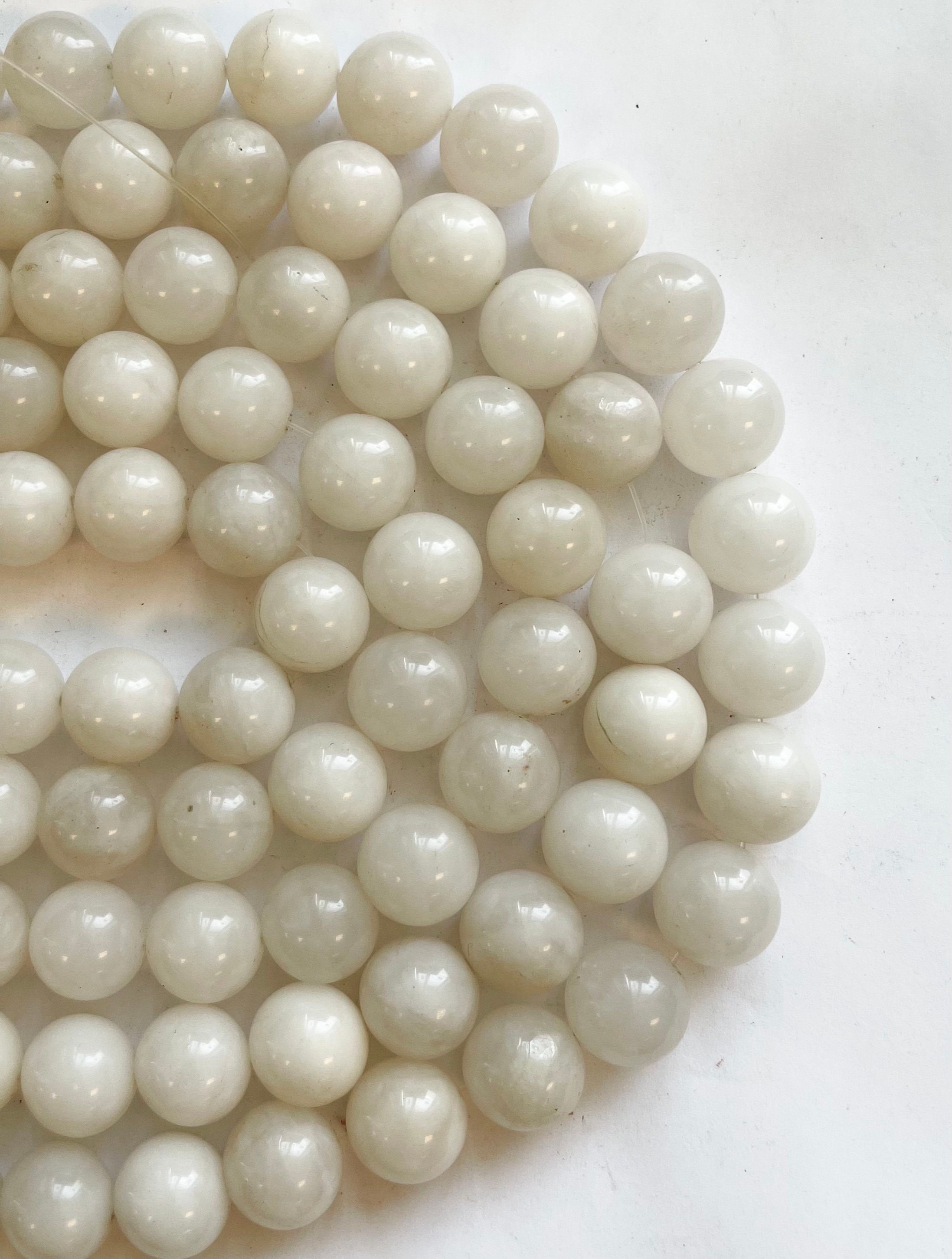 Collana Di Perline Di Giada Bianca Perline Di Moda Naturale Gioielli Con Pietre Preziose Regalo Di Fascino Amuleto Di Calcedonio Da Donna - Foto 10