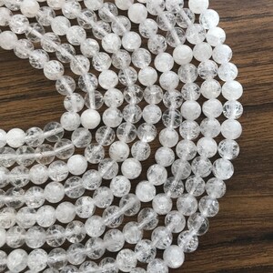 Natural Quartz Round Smooth Natural Gemstone Bead-6mm--15.5 inch strand-