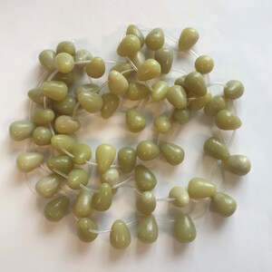 lemon jade 15x12mm teardrop  gemstone beads--15.5&quot;