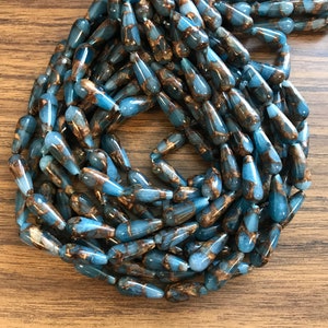 aqua golden quartz 20x8mm 30x10mm teardrop Gemstone Beads -15.5 inch strand