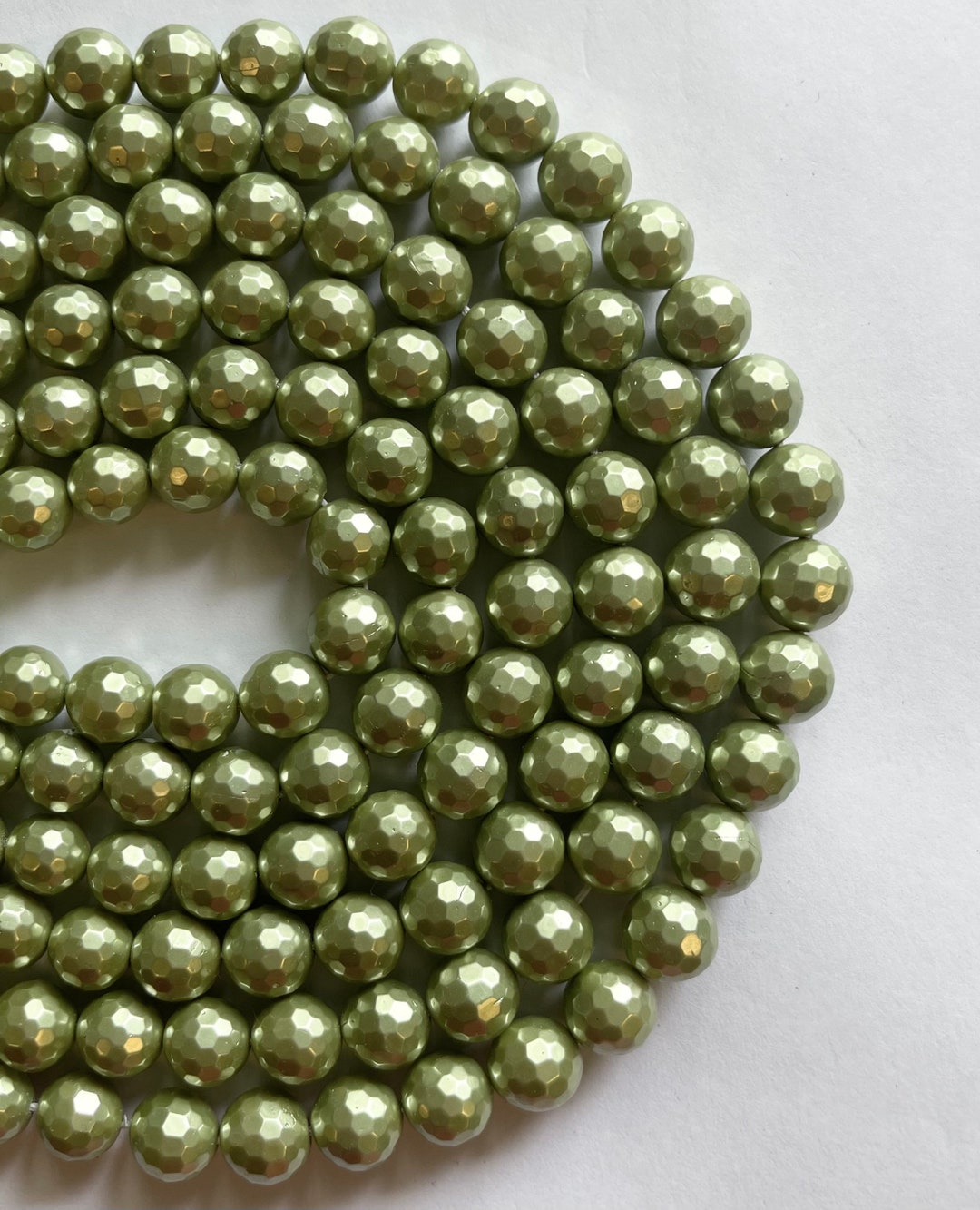 Shell Pearl Round Shell Pearl 4mm 6mm 8mm 10mm 12mm Faceted Round Shell Bead-~ -15.5 Inch ...