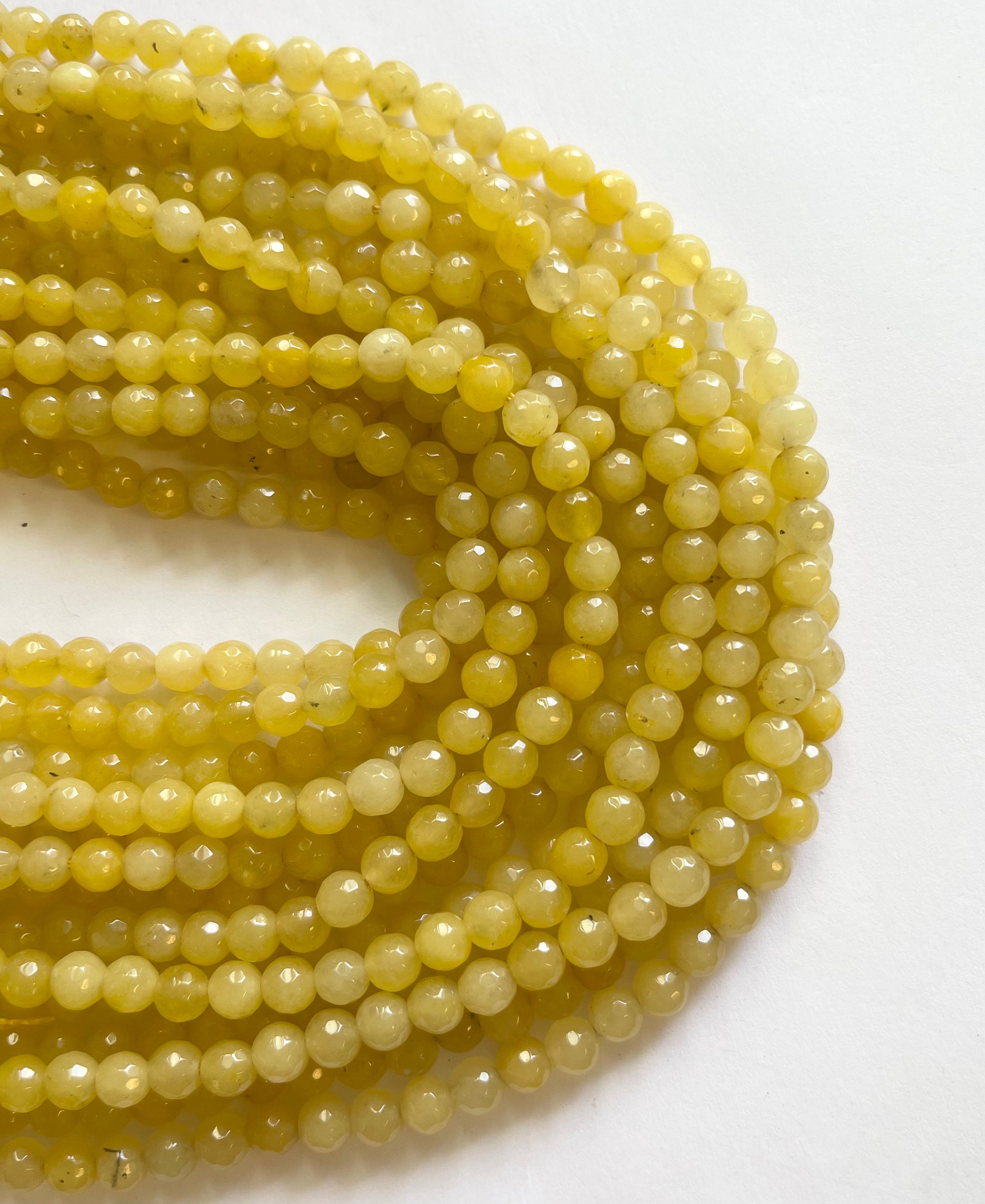 Honey Jade 6mm Faceted Round Gemstone Bead 15.5 Inch Strand Etsy UK