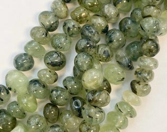 Prehnite (7-12)x(10-14)mm Nugget Natural Gemstone Beads -- 15.5 inch strand