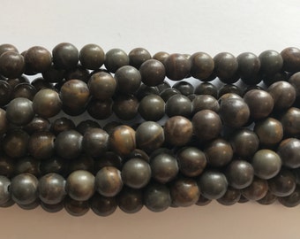 natural pitersite 4mm 6mm 8mm Round Shaped Gemstone Bead--15.5 inch strand