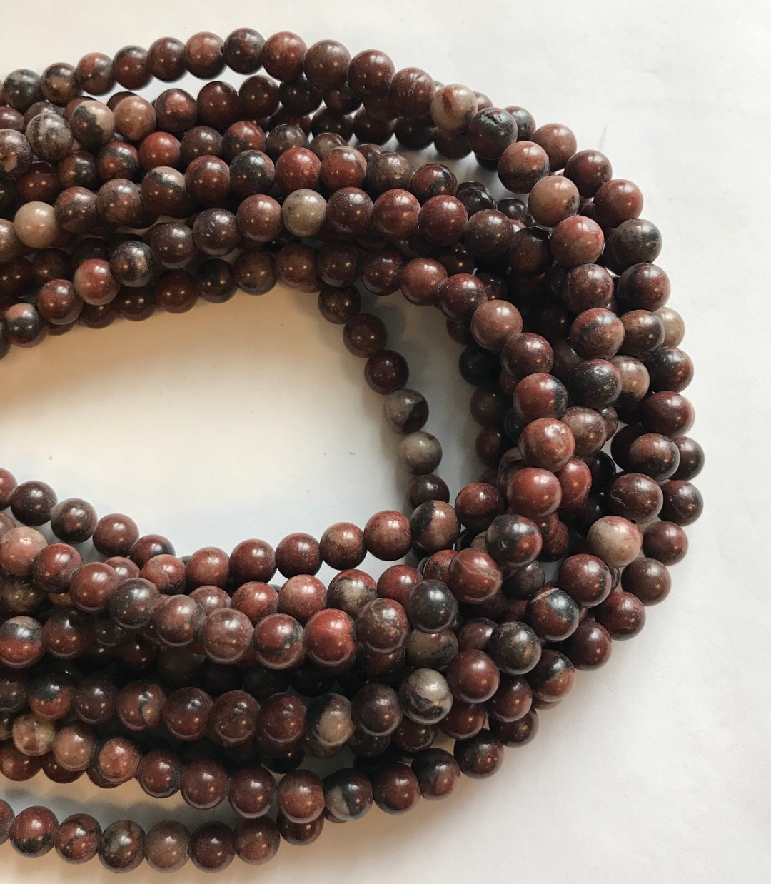 Perline Di Diaspro Rosso Naturale Per La Creazione Di Gioielli - Foto 5