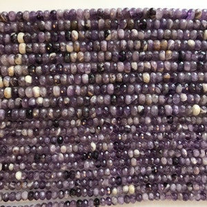natural amethyst 6x3mm 8x4mm 10x5mm faceted rondelle Gemstone Beads - 15.5 inches strand