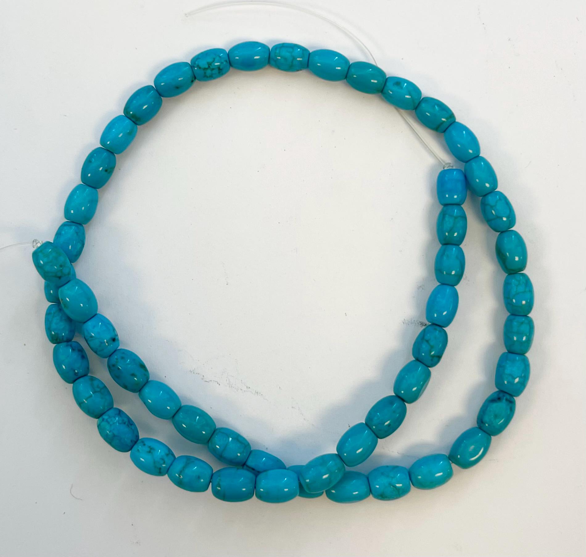 Pietre Preziose Di Qualità Rara Perline Turchese Grande Foro Di Forma - Foto 4