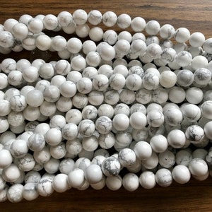 Natural Howlite 6mm 8mm 10mm Round Gemstone Beads --15.5 inch strand