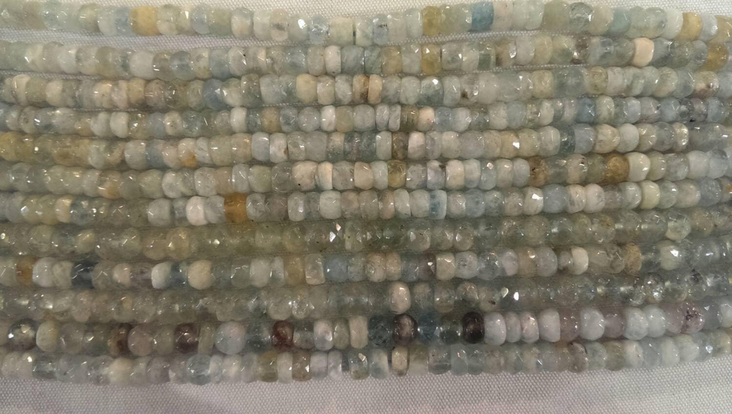 Faceted 2x4mm Brazilian Blue Aquamarine Abacus Gems Rondelle