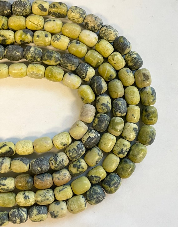 african yellow turquoise 12x10mm barrel gemstone beads--15.5 inch strand
