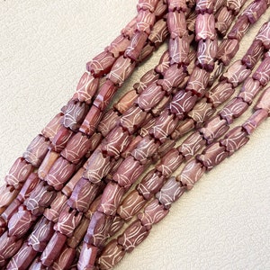 Carved Jade 15x10x6mm Rectangle Gemstone Bead--15.5 inch strand