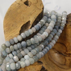 Aquamarine Beads Natural Faceted Rondelle-9x5mm -15.5 inch strand
