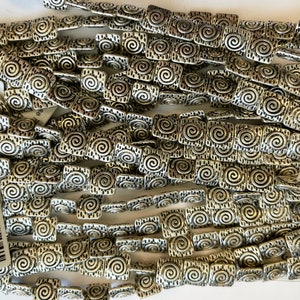 10x4mm flat square Base metal 20 beads/ 7 inch strand