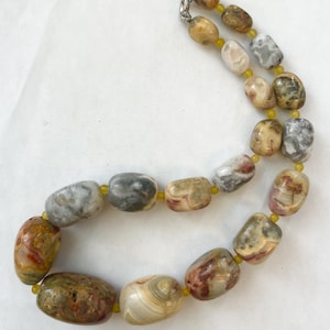 Agat Crazy Lace 7 mm-38 mm Nugget Graduated Necklace Koraliki z kamieni szlachetnych -- sznur 18 cali