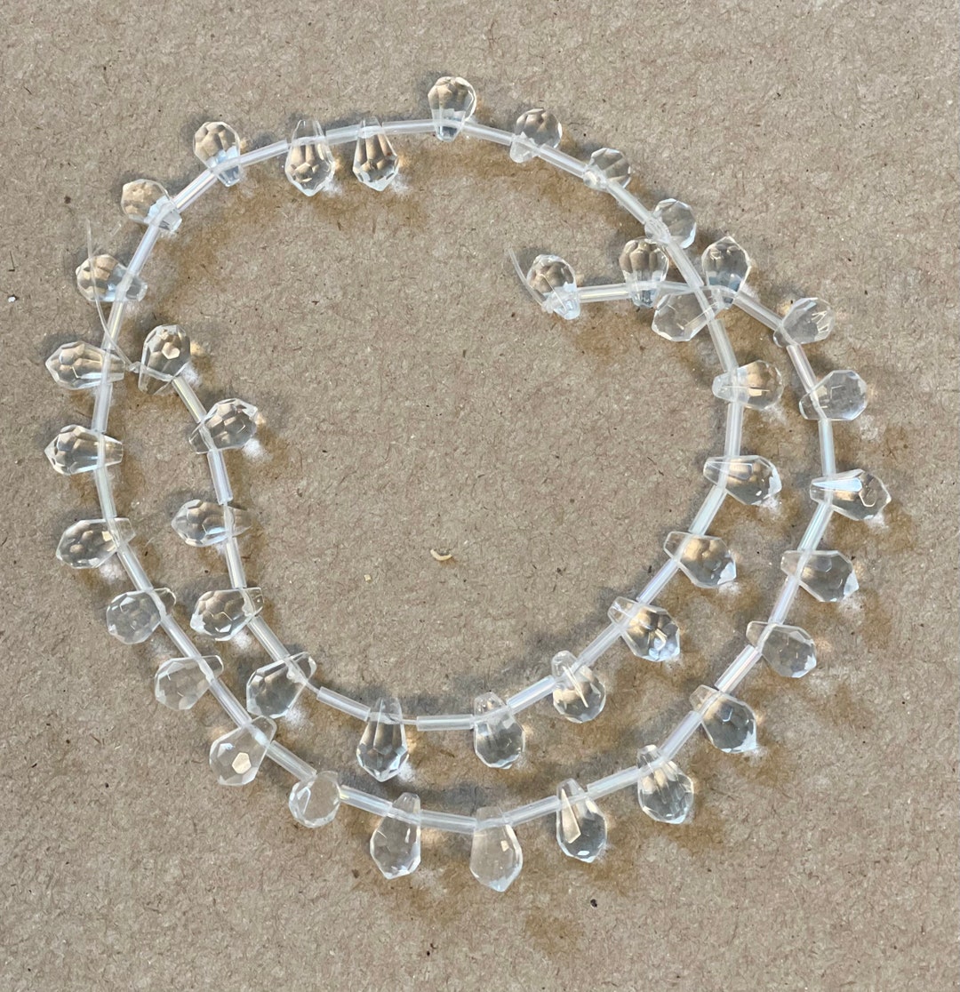 クリアクォーツ 9 x 6 mm ファセットティアドロップジェムストーン