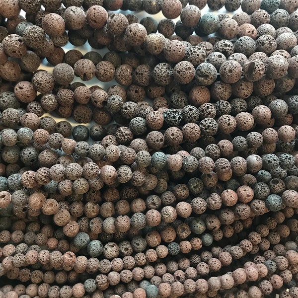 brown lava 6mm 8mm 10mm 12mm round gemstone Bead -15 inch strand