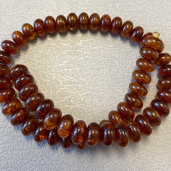 Reconstructed Amber 12x7mm 15x10mm Rondelle Gemstone Bead--15.5 inch strand