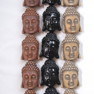 Buddha Head bone 26x18mm beads -- 15.5 inch strand