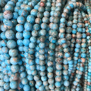 turquoise round 4mm 6mm 8mm 10mm 12mm---15 inch gemstone beads