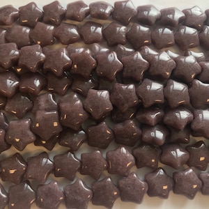 brown/purple jade 13x6mm star Gemstone Beads -15.5&quot;