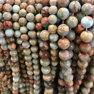 Afrikaanse blauwe opaal 6 mm 8 mm 10 mm ronde edelsteenkralen -15,5 inch streng