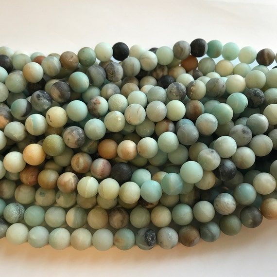 Perles Rondes En Amazonite Naturelle 6 Mm - Lot De Perles Facettées Pour Création Bijoux