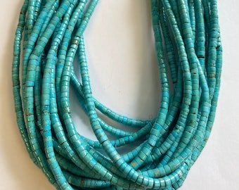 Natural Turquoise 4x2mm Heishi Natural Gemstone Bead -15.5 inch strand