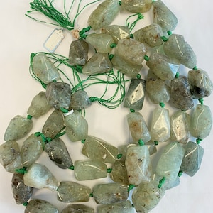 Prehnite 15-30mm Nugget Gemstone beads -- 15.5 inch strand