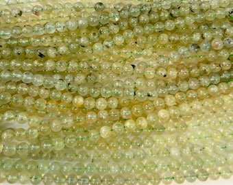 Natural Prehnite 8mm round gemstone beads--15.5 inch strand