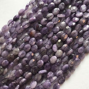 on sale natural charoite 8x6x3mmfaceted oval Gemstone Beads - 15.5 inches strand