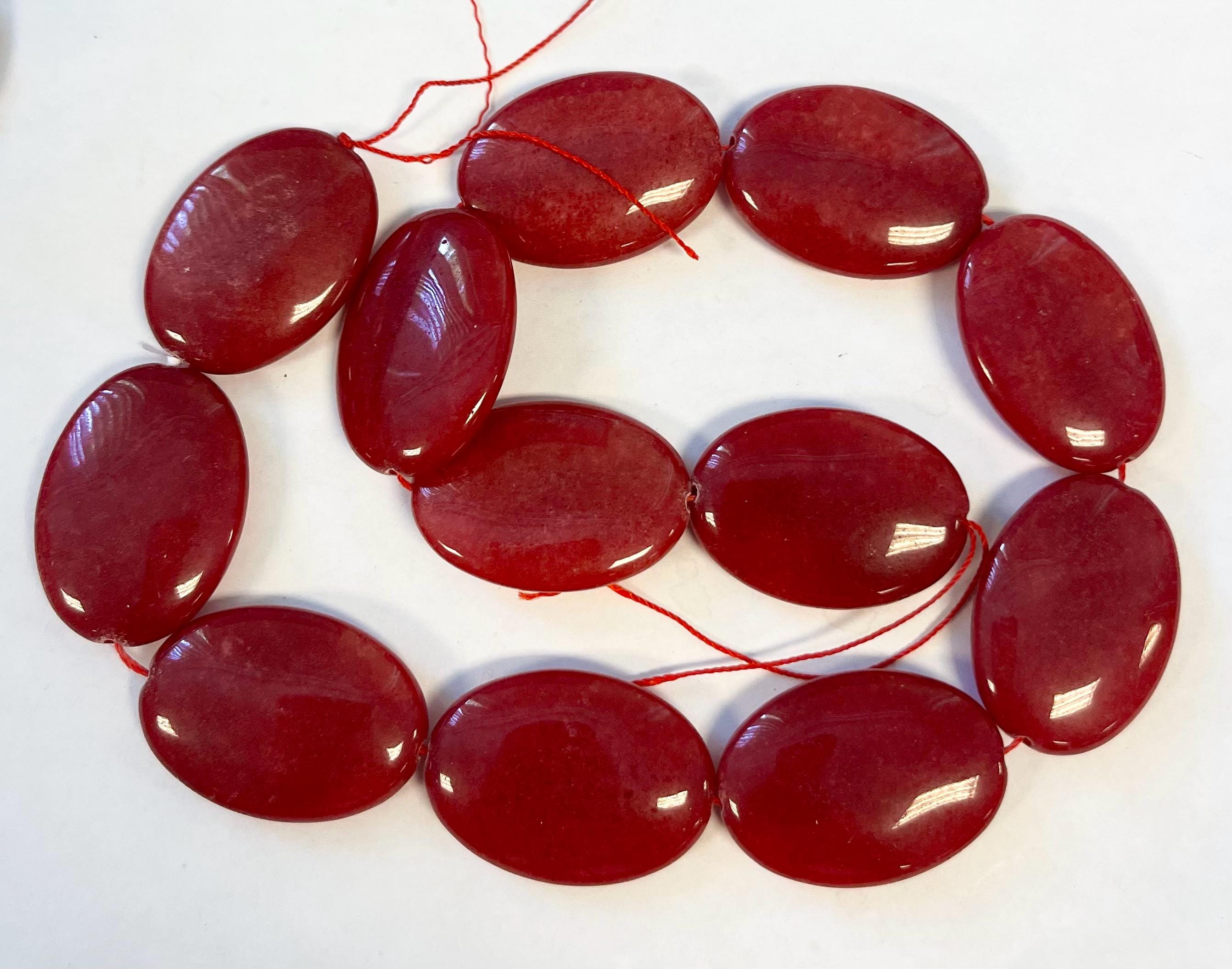 Collana Perline Pietra Preziosa Rondelle Giada Rossa Brasile 2x4 Mm - Foto 5