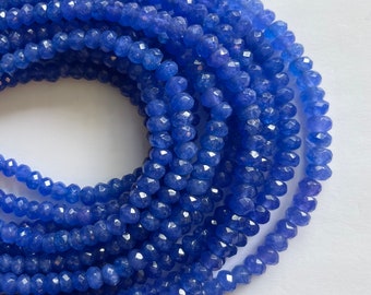 Perline Di Giada Blu Naturale 2mm 3mm 4mm Sfaccettato Rotondo - Foto 5