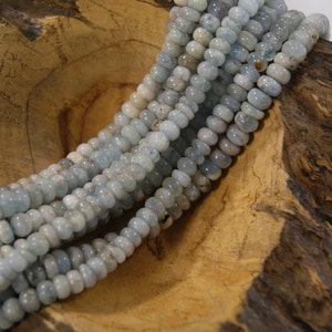 Aquamarine Beads Natural Rondelle 7x4mm -- 15.5 inch strand