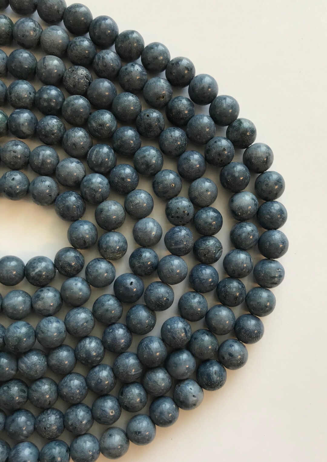 Natural Blue Sponge Coral 7mm 8mm 12mm Smooth Round Gemstone Etsy Canada