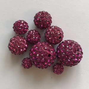 10pcs 10mm 12mm bling spacer crystal rhinestone pave ball beads
