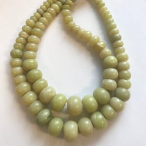 Lemon Jade 10x6-20x15mm Graduated Rondelle Gemstone Bead 15.5 inch strand
