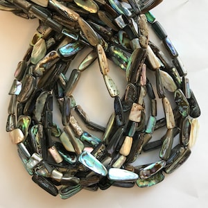 Abalone shell (8-20)X(4-10)mm Stick Shell Beads-15.5 inch strand