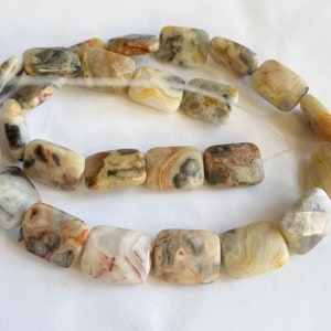 naturalny szalony agat koronkowy 16x12x5mm fasetowane prostokątne koraliki z kamieni szlachetnych - 15,5&#39;&#39;