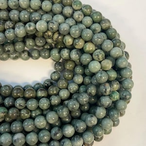 African Turquoise 8mm round  Gemstone Beads - 15.5 inches strand