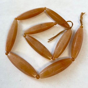 natural red aventurine 40x10mm facetrd oval  Gemstone Beads - 15.5 inches strand