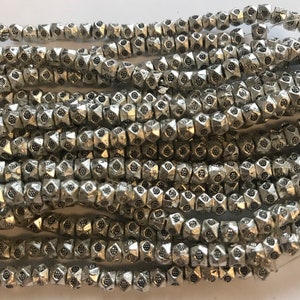 5 x 3 mm バレルベースメタル 60 ビーズ/ 7 インチストランド - 1 ストランド/3 ストランド/10 ストランド