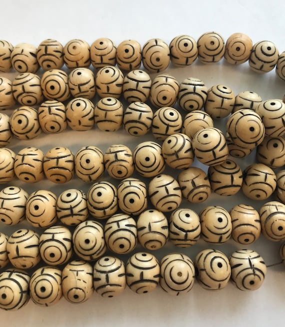 Bone, Carved - Rondelle Bone, Carved - Rondelle