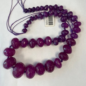 Violet Red Jade 7-20mm Graduated Faceted Rondelle Gemstone Beads-~ -15.5 Inch strand