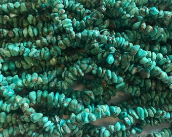 100% natural turquoise nugget (1-3)x(3-5)mm Natural Gemstone Bead -15 inch strand