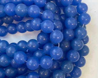 Blue Jade 12mm Round Gemstone Beads -15.5 inch