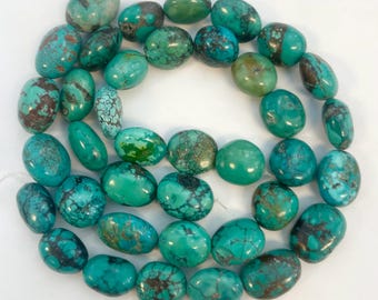 Natural Genuine Turquoise (18-24)x(14-18)x(10-14)mm Nugget Gemstone Beads---15.5''