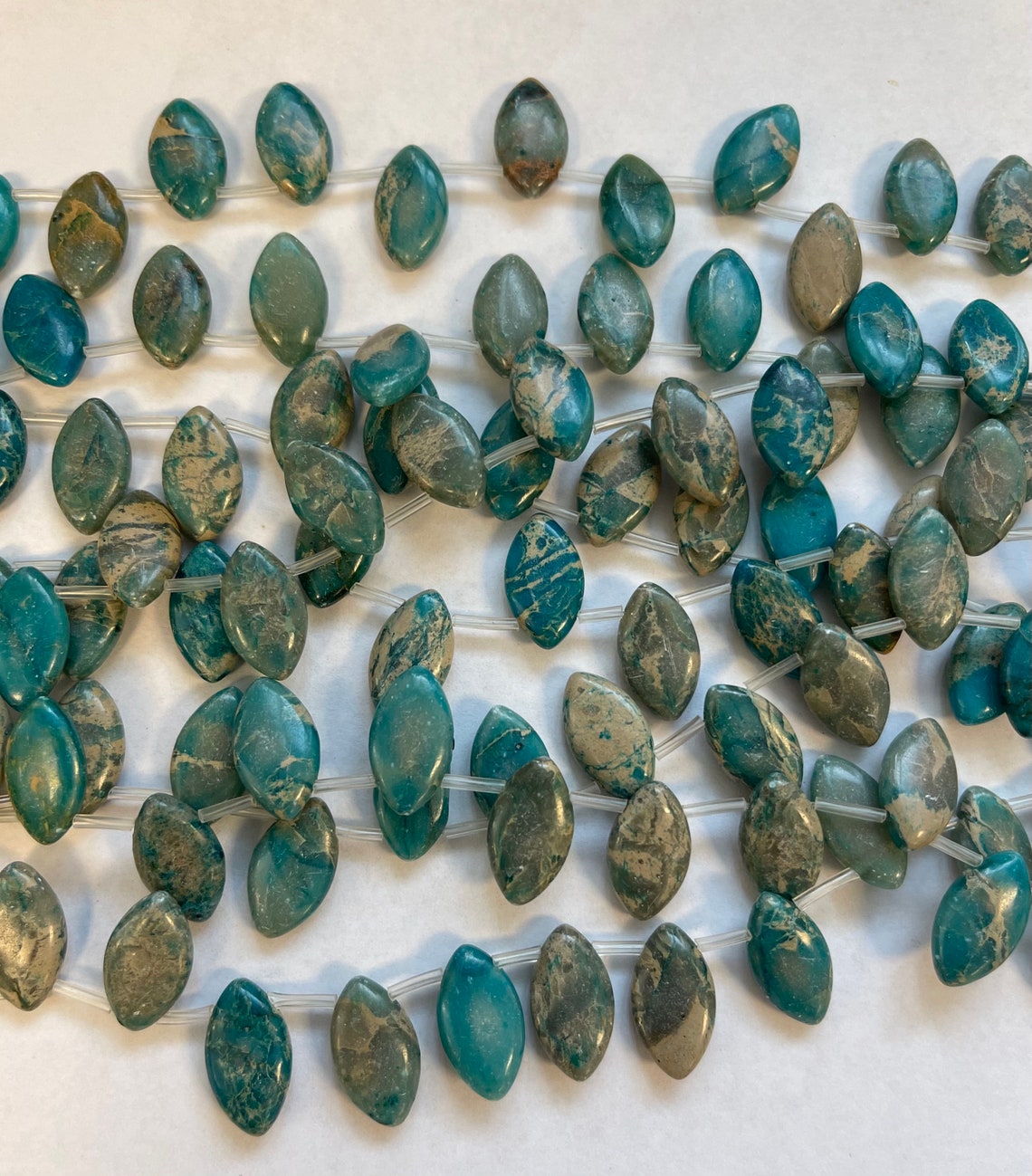 African Blue Opal 18x10x5mm Flat Oval Gemstone Beads15.5 Etsy