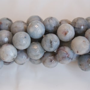 Angelite 6mm Faceted Round Shaped Gemstone -- 15.5 inch strand