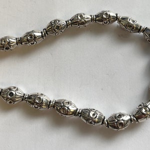 Silver Plated Copper 13x8mm Oval Copper beads/7 inch strand/15 beads
