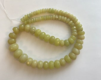 Lemon Jade 5x3mm-12x8mm Faceted Graduated Rondelle Gemstone Bead 15.5 inch strand